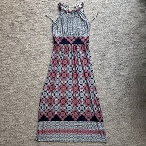 Wisp Blue & Pink Maxi Dress - Size 8